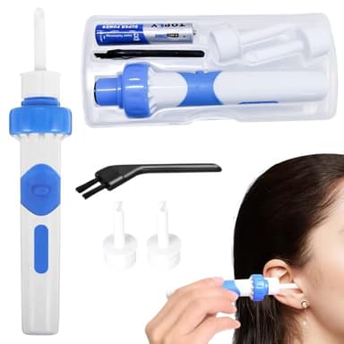 Oroclear Ohrenschmalz-Sauger, 2025 Neu Oroclear Ohrreiniger Sauger, Ohrenschmalz Sauger Vielseitig, Elektrische Ohrenschmalz Entferner Vakuum, mit 2 Waschbaren Ersatzköpfen und Batterie ear pick