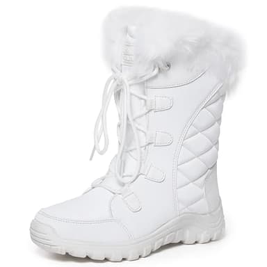 Polar Damen Schneestiefel – Wasserdichtes Nylon, Doppelreißverschluss, Einfach zum Hineinschlupfen – Dickes Kunstfellfutter – Memory Foam – Fur Regen & Winterwetter - EU39