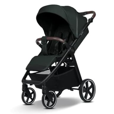 my junior® PLIA² | großer Komfortbuggy mit Luftkammerreifen, Einhand-Faltmechanismus, einstellbare Federung, XXL-Einkaufskorb & -Verdeck, Belüftung, inkl. Getränkehalter + Tragegurt (Pine Forest)