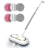 AlfaBot S2 Kabellos Elektrischer Mopp, bodenreiniger Spin Mop, Elektrischer Mop mit Sprühfunktion und LED, Bodenwischer zum Wischen, Schrubben und Polieren