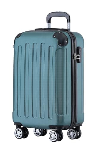 BEIBYE Zwillingsrollen Hardcase Reisekoffer Koffer Trolleys Hartschale in XL-L-M in 14 Farben (Dunkelgrün, Handgepäck (55cm))
