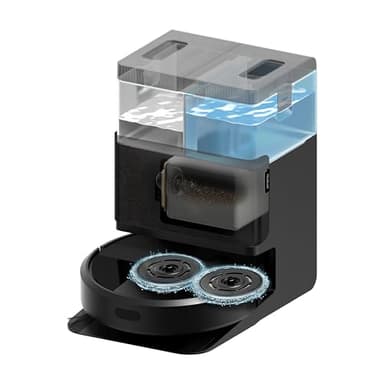 iRobot Roomba Plus 405 Combo Robot + AutoWash Dock Saugroboter mit Wischfunktion - Clearview LiDAR - 7000Pa - DualClean Wischpads - SmartScrub - Teppicherkennung - 75 Tage Entleerung - Schwarz