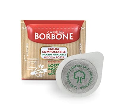 Caffè Borbone Kompostierbare Kaffeepads, Rote Kaffeemischung - 100 Pads - Kompatibel mit ESE System Papier Pads 44 mm