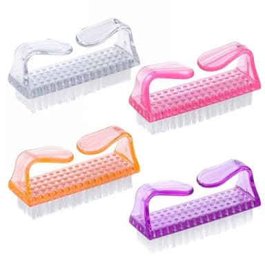 4 Stück Nagelbürste,Handbürste,Handwaschbürste,Finger Bürste mit Griff,Kunststoff Fingernagelbürste,Nagelreinigungsbürsten,Maniküre Staubbürste,Nail Brush,Finger Bürste für Reinigung von Hand Nagel