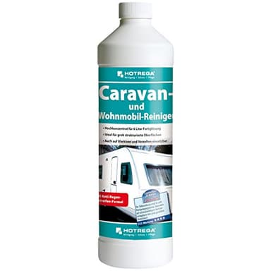 HOTREGA Caravan Reiniger Konzentrat 1 Liter | Wohnmobil Reiniger gegen Verschmutzungen & Grauschleier | Entfernt mühelos schwarze Regenstreifen uvm.