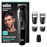 Braun All-In-One Bartpflege Bodygroomer Set, 6-in-1 Barttrimmer / Bartschneider, Trimmer/Haarschneider Herren, Haarschneidemaschine, Kammaufsätze, 50 Min. kabellose Laufzeit, MGK3420