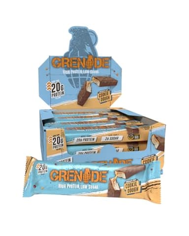 Grenade Schoko-Cookie-Dough Proteinriegel – Proteinreich & Zuckerarm – 12 x 60 g (Die Verpackung kann Variieren)