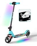 E-RIDES Elektroroller Kinder ab 6-12 Jahren,E Scooter mit Bunter Regenbogenlicht,5-8KM Reichweite,Faltbarer Elektro Scooter Kinder,130W Elektroscooter, Jugendliche
