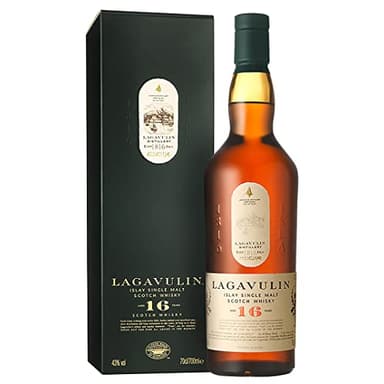 Lagavulin 16 Jahre Islay Single Malt Scotch Whisky, 43 % vol| rauchig, intensiv, torfig, süßer und salziger Single Malt Whisky, in Geschenkbox, gereift in Eichenfässern, 700ml