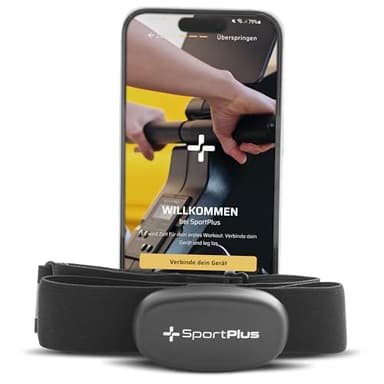 SportPlus 4.0 Herzfrequenz-Brustgurt mit App-Kompatibilität für iOS (ab 7.1), Android (ab 4.3) und Windows Phone, mit ANT+ und 5,3 kHz - SP-HRM-BLE-400