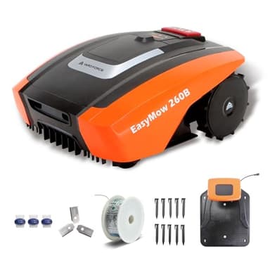 Yard Force Mähroboter EasyMow 260B – 20V Power für Gärten bis 260m² | Bluetooth App-Steuerung, Kantenmodus & 30% Steigung, Ideal für Reihenhäuser & Stadtgärten (inkl. 80m Kabel & Installations-Kit)