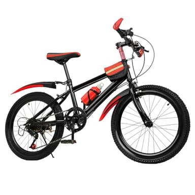 Coniaio 20 Zoll Kinderfahrrad, 7 Gang Mountainbike Rot mit Schutzblech, Upgraded Jugendrad Kohlenstoffstahl Rad Mountainbike Von 8-13 Jahren, Tragfähigkeit 85kg