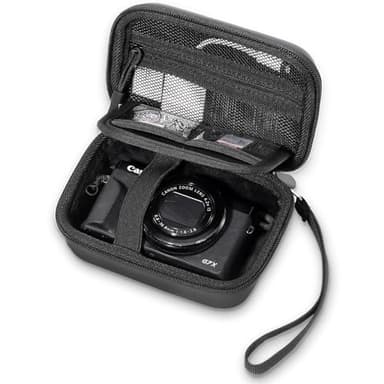 ProCase Kameratasche für Canon G7X Mark III/II, Canon SX740 HS, Sony ZV-1F/Cybershot, Ricoh GR III, LUMIX DC-TZ99, Kodak Pixpro WPZ2 Digitalkamera Fotokamera Tragetasche für Digital Kamera -Schwarz