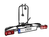 EUFAB 11563 Fahrradträger CROW, E-Bike geeignet, teilweise vormontiert, Diebstahlschutz, für 2 Fahrräder, für Anhängerkupplung, schwarz