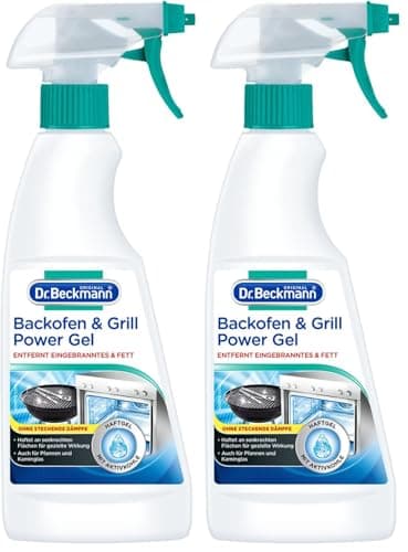 Dr. Beckmann Backofen & Grill Power-Gel | Backofenreiniger mit Schnellwirkformel | auch für Eingebranntes auf Pfannen und Kaminglas | 375 ml (Packung mit 2)