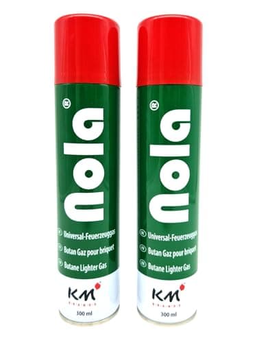 NOLA 2 x 300ml Universal Feuerzeuggas für Feuerzeuge und Flambierbrenner - Butangas zum Nachfüllen, Premium Feuerzeuggas, Nachfüllgas, Butan Feuerzeug Gas - Optimal Für Alle Feuerzeugmodelle 703 (2)