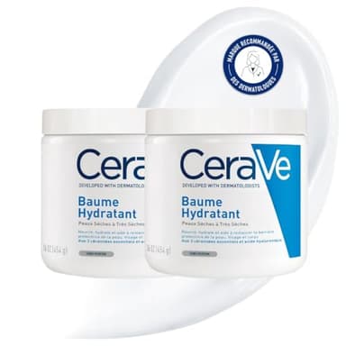 CeraVe Feuchtigkeitscreme für Körper und Gesicht, Langanhaltende Feuchtigkeit für trockene bis sehr trockene Haut, Seidige Textur, Mit Hyaluron und 3 essenziellen Ceramiden, 2 x 454 g