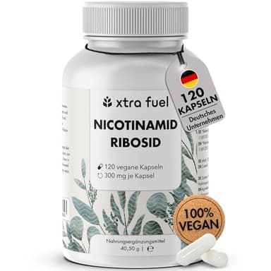 Nicotinamid Ribosid - NAD+ Vorstufe - 120 Kapseln (hochdosiert) - 300mg Nicotinamid Ribosid (NR) pro Kapsel - vegan + laborgeprüft - deutsches Unternehmen