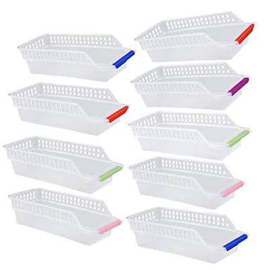 RoadLoo Kühlschrank Organizer Set, 9 Stück Kühlschrankbox Kühlschrank Schubladen Küche Fridge Organizers Kühlschrank Aufbewahrungsbox für Küchen Regale Schränke Arbeitsplatten (Zufällige Farbe)