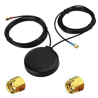 Superbat GPS + 4G LTE MIMO Mobilfunk Kombi Antenne mit 3 m SMA Stecker RG174 Kabel für Auto GPS Navigationssystem 4G GPS Ladestation IBR900/1700 Sierra Industrie Gateway Modem Mobiler Router