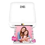 KODAK Step Slim Sofort-Smartphone-Fotodrucker - Tragbarer schlanker Farb-Mobilfotodrucker - Zink 2x3” Klebefotos - Drucken von iOS- & Android-Geräten via Bluetooth mit der Fun-App - Weiß