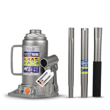 alca® Hydraulischer Unterstellheber 10t I Doppelkolben, GS & TÜV Zertifiziert, Hubhöhe 205–390 mm, Öl nachfüllbar, Wagenheber - ideal für SUV, Transporter & Wohnmobile
