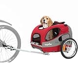 Fahrradanhänger für Hunde, Hundeanhänger für Fahrrad - faltbar, mit Sicherheitsreflektoren, Aufbewahrungstasche, eingebauten Polstern und Sicherheitsseilen, maximale Tragfähigkeit 30 kg
