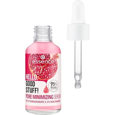 essence HELLO, GOOD STUFF! PORE MINIMIZING Serum, Gesichtsserum, Pink, feuchtigkeitsspendend, glättend, vegan, ohne Parabene, ohne Mikroplastikpartikel, Nanopartikel frei, 1er Pack (30ml)