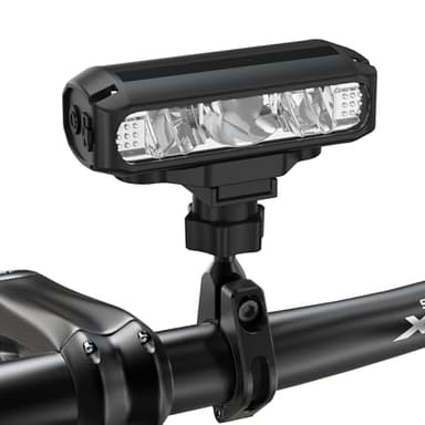 UPPEL Fahrradlicht Vorne 8000mAh USB C Ladeanschluss 5 LEDs 4 Lichtmodi 2600 Lumens Beste Aluminium Fahrradlampe Vorne Einfache Installation Fahrradbeleuchtung für Nacht Reiten (Schwarz) (4000mah)