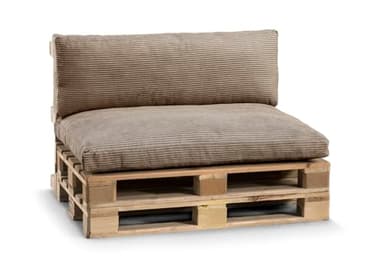 Gutekissen® Palettenkissen, Gartensofakissen, Sitzkissen, Rückenkissen, gefüllt mit Pulirethangranulateinlage, viele Farben und Größen PWL (Set (Sitzkissen 120x80 +Rückenlehne 120x40), Hellbraun)