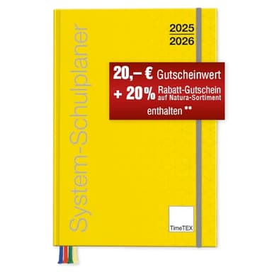 TimeTEX System-Schulplaner A4-Plus Gelb - Schuljahr 2025-2026 - Lehrerkalender - Lehrertimer - 10750 - mit breitem Verschlußgummi
