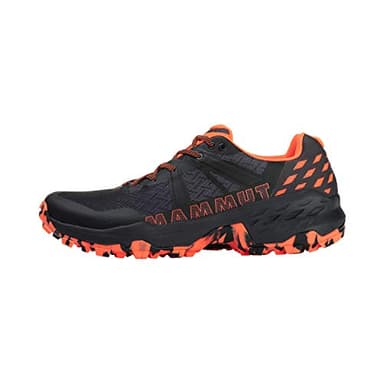 Mammut Sertig II Low Men | Wanderschuhe für Herren, Outdoor Sportschuhe, Leichte Bergschuhe, Schuhe für Hiking & Trekking, Freizeitschuhe für Sport | Black-Vibrant Orange, 12