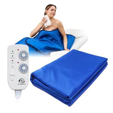 Infrarot-SPA Decke 180x220 cm mit 2 Zonen & Fernbedienung – Portables Home SPA für Detox, Fitness & Anti-Aging, Infrarot-Therapie zur Förderung der Gesundheit und Schweißverbrennung