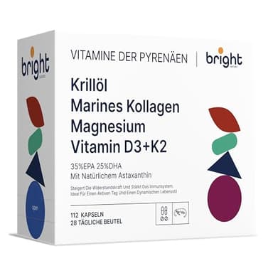 Langsamkeitsmanagement | Vitamin D3 und K2 4000 IE + Magnesium Omega 3 Krill Kollagen - GVO-frei | starke Synergie von Vitaminen und Mineralien l 28 Tagesdosen