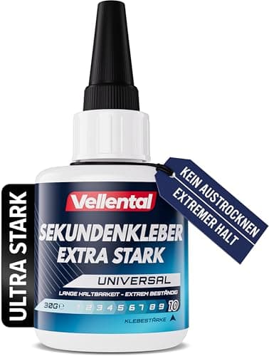Sekundenkleber Gel Extra Stark universal - Superkleber wasserfest, hitzebeständig & mit Nadel Verschluss gegen Austrocknung - Alleskleber für Plastik, Kunststoff, Glas, Holz, Metall uvm.