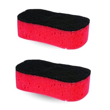 PARENCE.- Set mit 2 Spezial-Reinigungsschwämmen für Grill und Backofen - Ofen- und Grillscheuerschwämme - Alle Arten der Reinigung - 2 Stück, Rouge Et Noir