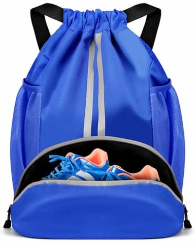 BROTOU Turnbeutel Fußballtasche Rucksack mit Kordelzug Verstellbar Tunnelzug Gymsack Wasserfest Sporttasche für Herren Damen Kinder Jugend