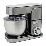 TZS First Austria Profi Küchenmaschine 1300 W, 5 L Behälter, 6 Geschwindigkeiten, Knetmaschine, Küchenmaschine mit Knetfunktion, Standmixer, Edelstahl