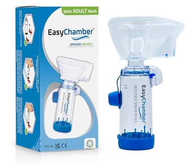 EasyChamber - Inhalationsgerät für Erwachsene,Platz Kammer Plus Inhalator Spacer Gerät,Inhalationshilfe mit Erwachsene Maske