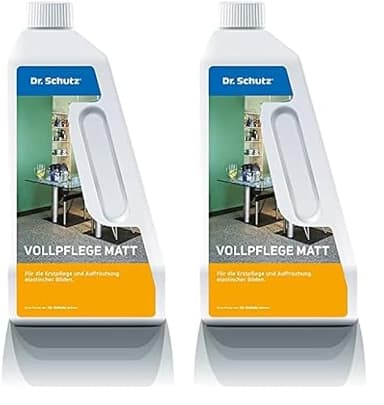 Dr. Schutz Vollpflege Matt 750 ml für Vinyl, Designboden PVC, CV, Linoleum | Einpflege & Auffrischung elastischer Böden | bildet matte Schutzschicht, verringert Schmutzhaftung | Vinylboden Pflege
