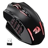 Redragon M913 Impact Elite Wireless Gaming Maus, 16000 DPI Verkabelte/Kabellose RGB Maus mit 20 Programmierbaren Tasten, 45 Std. Batteriebetrieb und Optischem Pro-Sensor, 12 Seitentasten MMO-Maus