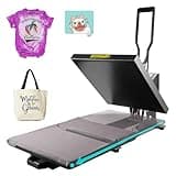 PlanetFlame Heißpresse für T-Shirts Wärmepresse mit Griff für Sublimations-Wärmeübertragungen, Canvas-Taschen, Rucksäcke und andere Projekte Flachbett-Heizpresse (schwarze)