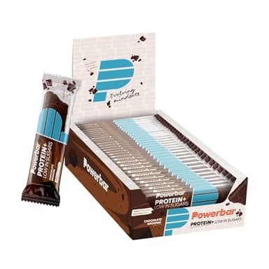 Powerbar - Protein Plus - Low Sugar - Chocolate-Brownie - 30x35g - Riegel mit nur 107 Kcal - Fitnessriegel mit Ballaststoffen