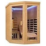 Artsauna Infrarotkabine Esbjerg - Triplex-Heizsystem Infrarotsauna - 2 Personen - LED-Farblicht, digitale Steuerung - Hemlock-Holz