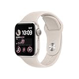 Apple Watch SE (2. Generation) (GPS, 40mm) Smartwatch - Aluminiumgehäuse Polarstern, Sportarmband Polarstern - Regular. Fitness-und Schlaftracker, Unfallerkennung, Herzfrequenzmesser, Wasserschutz