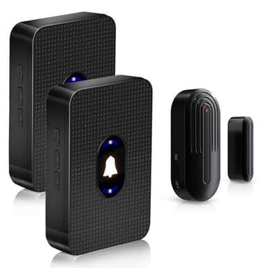 DAYTECH Kabelloser Türalarmsensor, Tür-Offenalarm, Eingangsalarm für Zuhause, Geschäft, Büro, Sicherheit, 100 m Reichweite, 55 Klingeltöne, 5 Lautstärke, 2 Empfänger und 1 Sensor