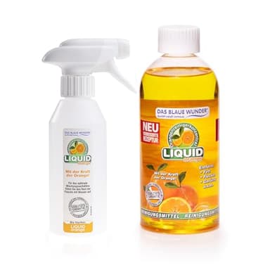 Das blaue Wunder Liquid Orange Orangenreiniger 500 ml Konzentrat, Allzweckreiniger für den Haushalt, Universalreiniger für Küche Bad Auto, inkl. Sprühflasche