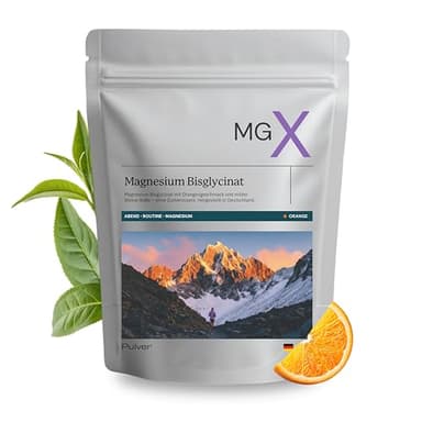 NEU – MGX® Magnesium Bisglycinat Drink [400g] - Magnesiumbisglycinat Pulver mit Orangen-Geschmack