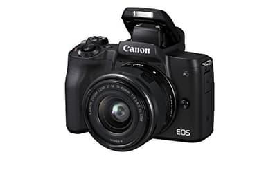 Canon EOS M50 Systemkamera spiegellos - mit Objektiv EF-M 15-45mm IS STM (24,1 MP, dreh- und schwenkbares 7,5 cm (3 Zoll) Touchscreen LC-Display, Digic 8, 4K Video, OLED EVF, WLAN, Bluetooth), schwarz