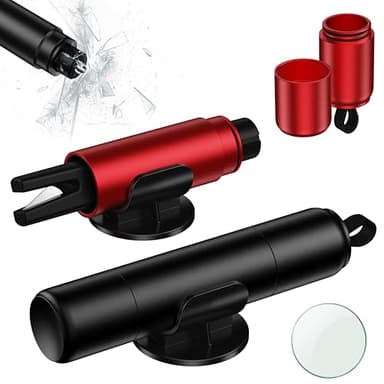 NEUTYPECHIC 2 Stück Gurtschneider Notfallhammer Auto, 2 In 1 Notfallhammer Auto mit Gurtschneider, Tragbarer Glasbrecher und Sicherheitsgurt Cutter, Fensterbrecher für Autoscheibe Notfallrettungs Auto